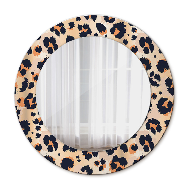 Round mirror printed frame Wild pattern