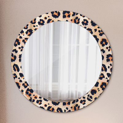 Round mirror printed frame Wild pattern