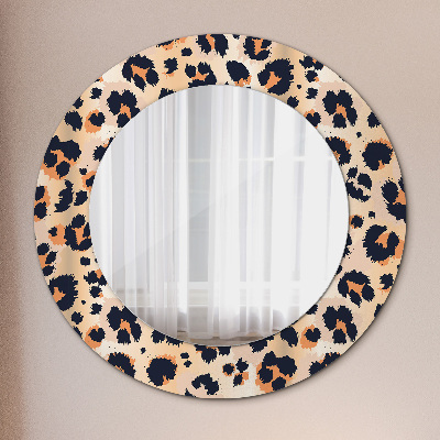 Round mirror printed frame Wild pattern