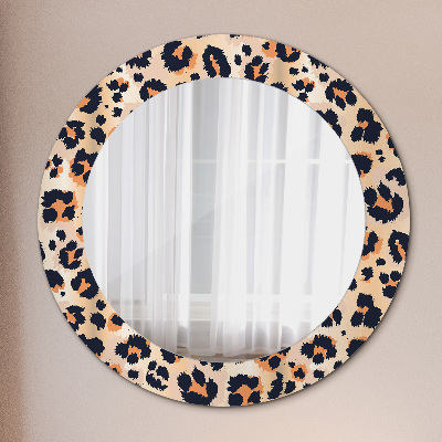 Round mirror printed frame Wild pattern