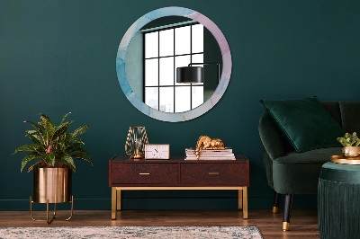 Round decorative wall mirror Modern marble texture