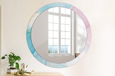 Round decorative wall mirror Modern marble texture