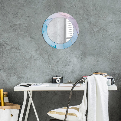 Round decorative wall mirror Modern marble texture