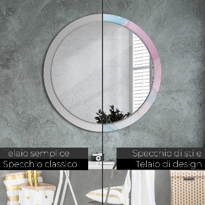 Round decorative wall mirror Modern marble texture