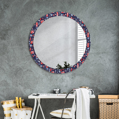 Round decorative wall mirror Symbol of london