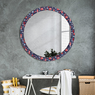 Round decorative wall mirror Symbol of london