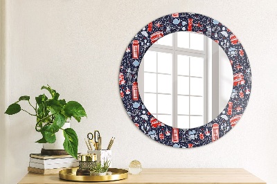 Round decorative wall mirror Symbol of london