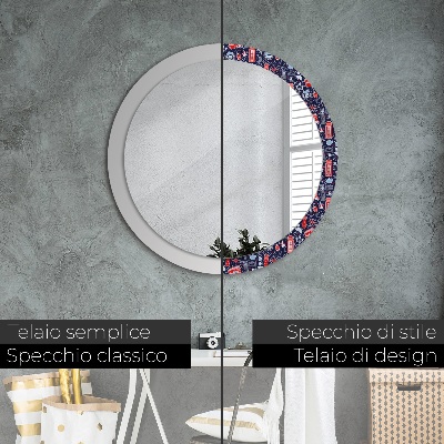 Round decorative wall mirror Symbol of london