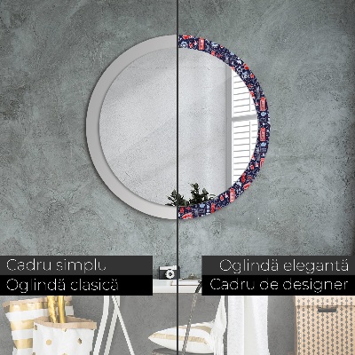 Round decorative wall mirror Symbol of london