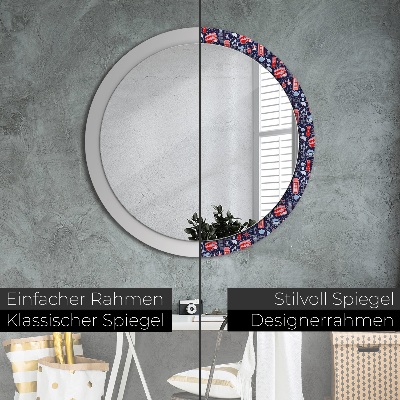 Round decorative wall mirror Symbol of london