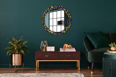 Round decorative wall mirror Cute small flowers