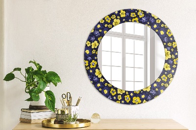 Round decorative wall mirror Cute small flowers