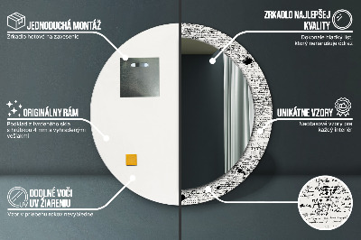 Round mirror decor Scribbles pattern