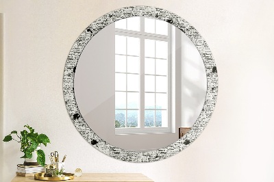 Round mirror decor Scribbles pattern