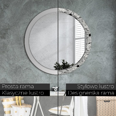 Round mirror decor Scribbles pattern