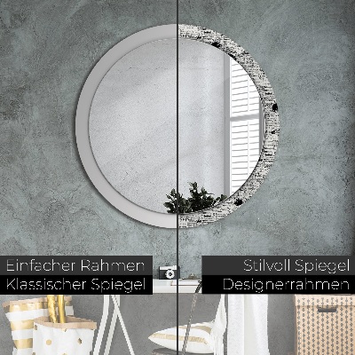 Round mirror decor Scribbles pattern
