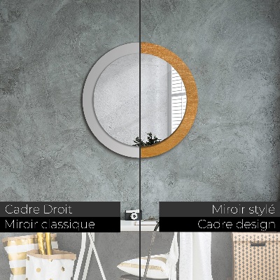 Round mirror decor Metal surface