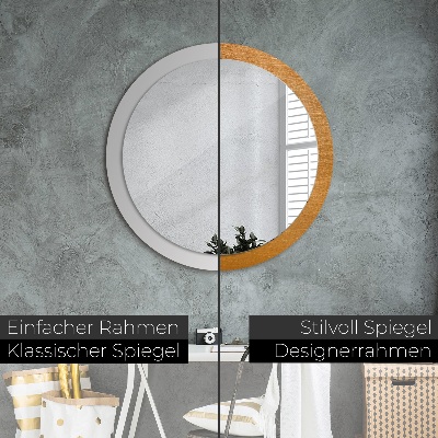 Round mirror decor Metal surface