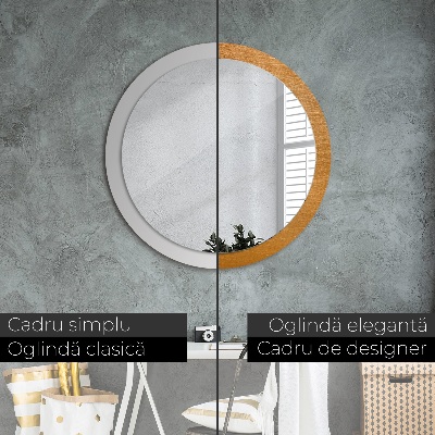 Round mirror decor Metal surface