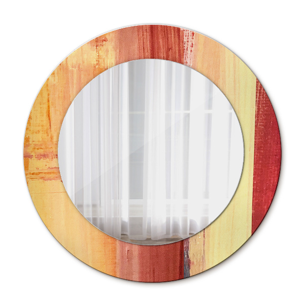 Round mirror decor Abstract painting