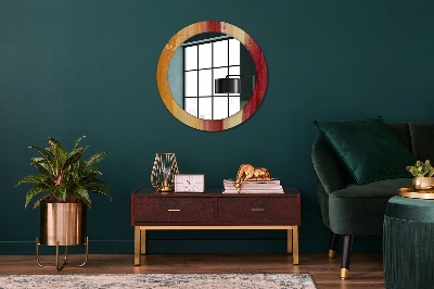 Round mirror decor Abstract painting