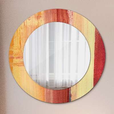 Round mirror decor Abstract painting