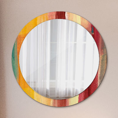 Round mirror decor Abstract painting