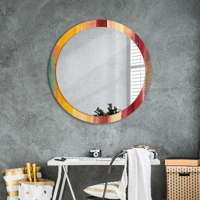 Round mirror decor Abstract painting