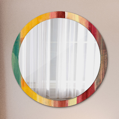 Round mirror decor Abstract painting