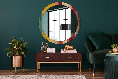 Round mirror decor Abstract painting