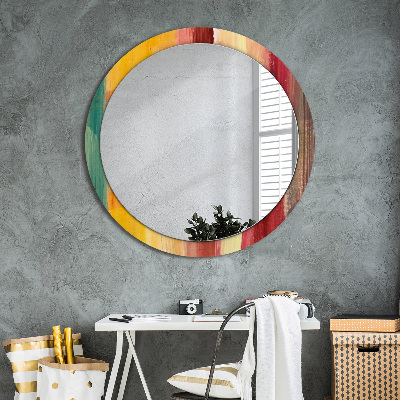 Round mirror decor Abstract painting