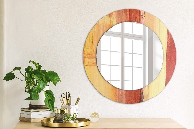 Round mirror decor Abstract painting