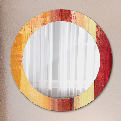 Round mirror decor Abstract painting