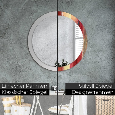 Round mirror decor Abstract painting