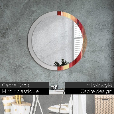 Round mirror decor Abstract painting