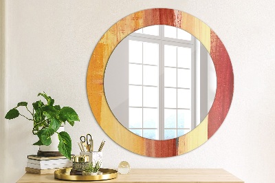 Round mirror decor Abstract painting