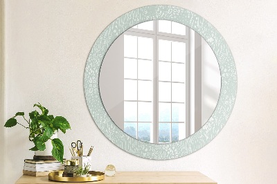 Round mirror printed frame Hand drawn composition