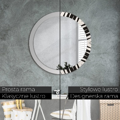 Round mirror decor Abstract geometric composition