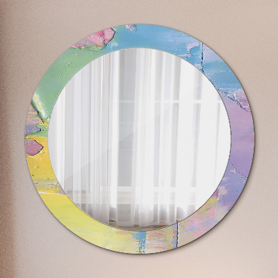 Round decorative wall mirror Oil paint texture