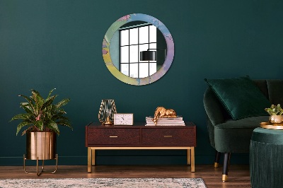 Round decorative wall mirror Oil paint texture