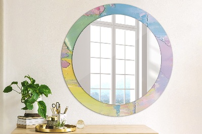 Round decorative wall mirror Oil paint texture