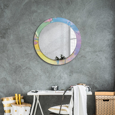 Round decorative wall mirror Oil paint texture