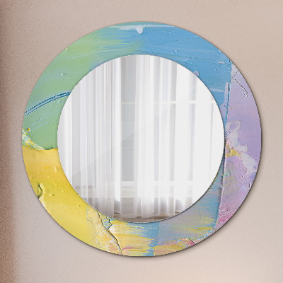 Round decorative wall mirror Oil paint texture