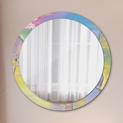 Round decorative wall mirror Oil paint texture