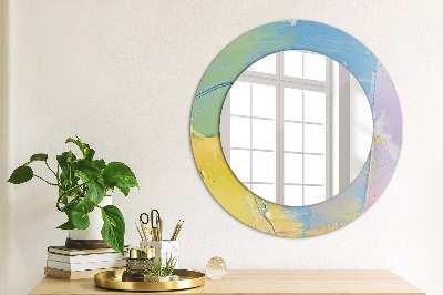 Round decorative wall mirror Oil paint texture