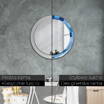 Round decorative wall mirror Blue abstract