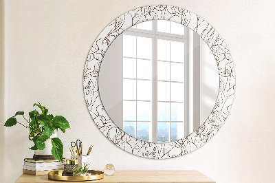 Round decorative wall mirror Linear art