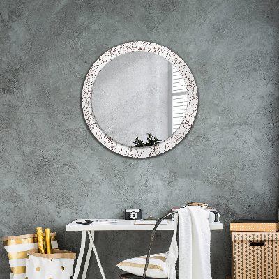 Round decorative wall mirror Linear art