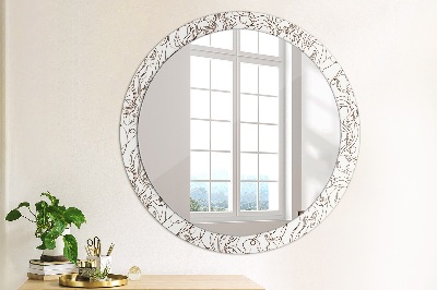 Round decorative wall mirror Linear art