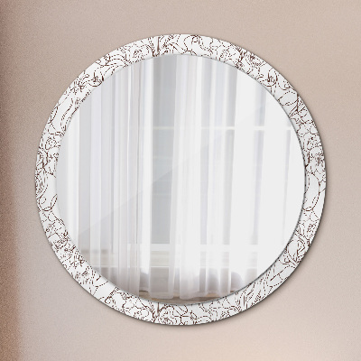 Round decorative wall mirror Linear art